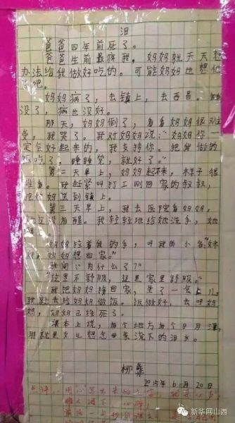 文章的作者名叫苦依五木（笔名柳彝），一个来自大凉山的小学四年级彝族小姑娘。